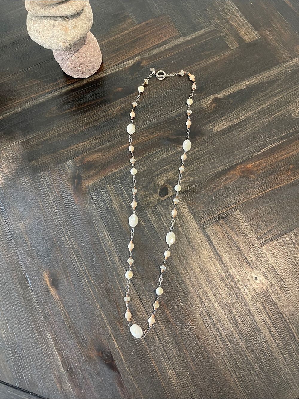 Silpada delicate Pearl and stone Bead Station Necklace - Women Jewelry